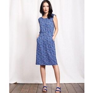 Boden Sunglass Print Blackberry Dress Women size 10 Blue Knit Casual Relaxed Fit
